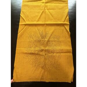 Vintage Crafts No CSK 0311 - Pillow Embroidery Fabric- mustard yellow pillow